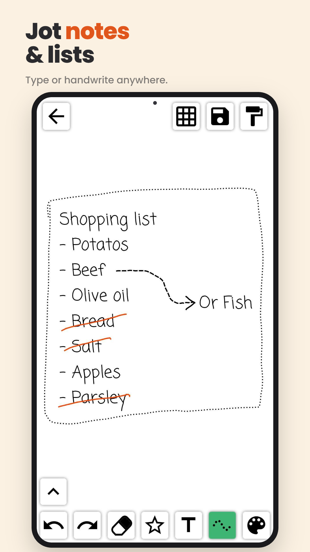 Taking notes and writing a checklist
