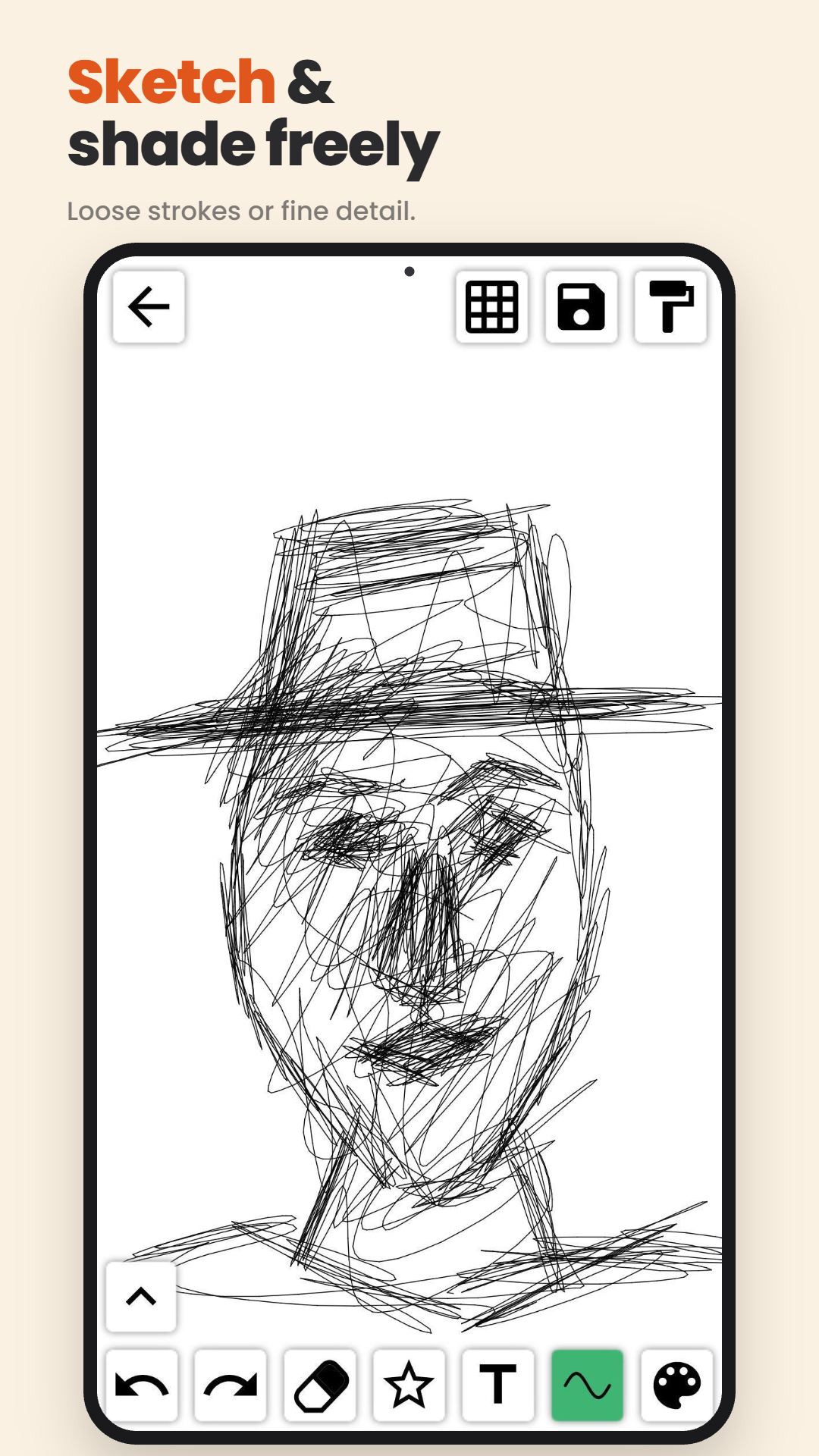 Sketching detailed artwork